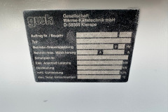 Skraplacz freonowy GWK 250 kW - tabliczka znamionowa